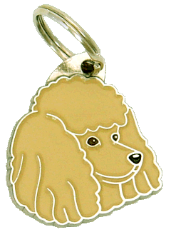 Poodle abricó <br> (placa de identificação para cães, Gravado incluído)